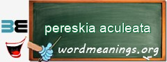 WordMeaning blackboard for pereskia aculeata